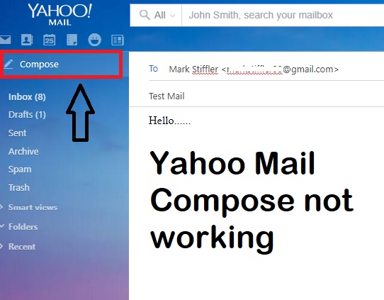 yahoo mail compose not working